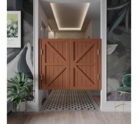 Swinging Saloon Cafe Doors,Half-Door Entrance Partition with Stainless Steel Hinges,Auto Close,Great Double Action Door for Kitchen Bar Barn Hallway Restaurant Balcony(Brown,2Doors W130xH100cm)