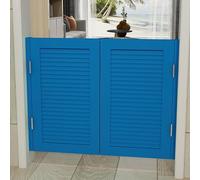 Swinging Saloon Doors, Auto Close Cafe Swinging Doors, Two Way Open Saloon Doors, Solid Wood Wood Swing Half Door, for Hallway Kitchen Doorway Bar(Blue 1,110 * 100cm/43.3 * 39.3in)