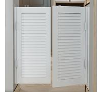 Swinging Saloon Doors, Auto Close Cafe Swinging Doors, Two Way Open Saloon Doors, Solid Wood Wood Swing Half Door, for Hallway Kitchen Doorway Bar(White,90 * 100cm/35.4 * 39.3in)