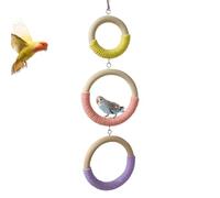 Swings for Parakeet Birds, 3 Interactive and Hanging Wooden Rings, Perch and Climbing for Birds - for Parakeets Nymphs Chicks Indoor Home Aviary Rest Climbing Gnawing