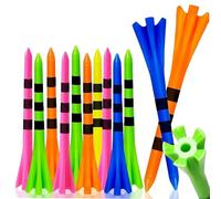SWINGTEK 120 Pack Plastic Golf Tees,Contain 100 pcs 3-1/4 Inch Unbreakable Long Tees and 20 Short Tees,Mixed Color,Frictional Resistance Reduction