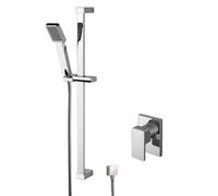Balterley Concealed Square Manual Valve Slide Rail Kit Shower Bundle Set in Silver Balterley Silver