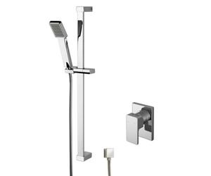 Swinscoe Concealed Square Manual Valve & Slide Rail Kit Shower Bundle Set - Chrome - Balterley