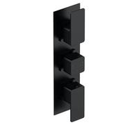 Swinscoe Contemporary Concealed Square Triple Thermostatic Shower Valve With Diverter, 300mm Solid Brass - Matt Black By Balterley