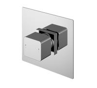 Swinscoe Square Concealed Thermostatic Temperature Control Shower Valve - Chrome - Balterley