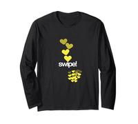 Swipe! with Fading Yellow Hearts and Burst Long Sleeve T-Shirt