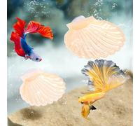 Swirge 2pcs Betta Fish Shell Hammock, Bigger Aquarium Hammock Shell with Suction Cup, Shells Betta Resting Spot, Aquarium Decorations Accessories (Yellow)