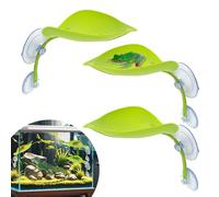 Swirge 3PCS Leaf Decorations with Suction Cups, Frog Habitat for Terrarium Decor, Reptile Tank Accessories for African Dwarf Frog Top Water Frog Dart Frog Tree Frog (Green)