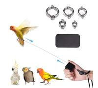 Swirge Bird Leash, with 5 Different Size Foot Ring and Feeder Box, Retractable Anti-Bite Parrot Harness, Bird Flight Training Rope for Budgies,Cockatiels,Psittacula Longicauda,Mini Macaws (13.12 Ft)