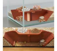 Swirge Hermit Crab Underground Hideout Cave Corner, 3 in 1 Multiple Shape Hermit Crab Climbing Accessories, Reptile Tank Accessories for Gecko Frog Tortoise