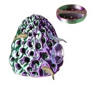 Swirge Shrimp Dome Hide, Shrimp Hides for Aquarium, Betta Fish Hideout with Suction Cup, Betta Habitat Tank Ornament Accessories, Aquarium Decor for Small Fish Guppy Hiding Resting (Lid Green Purple)