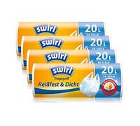 Swirl Anti-Bacterial Waste Bags with Handle - 4 Rolls - White