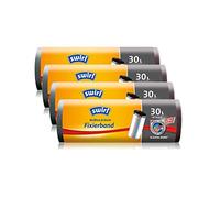 Swirl Anti-Odour Bin Liners, 30 Litres, Odour-Absorbing, Pack of 4, Black