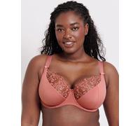 Swirl Balcony Bra Embroidered Underwired Lingerie Flirtelle Pink 44FF