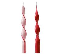 Swirl Candles - 2 Pack - Red and Pink Valentines Day Candles