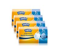 Swirl carry handle trash bag, antibacterial, 4 rolls, white