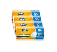 Swirl Carry Handle Trash Bag, Antibacterial, 4 Rolls, White