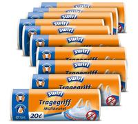 Swirl Carrying Handle Trash Bags 20 Liters Tear-Resistant Film 10 Pack