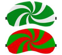 Swirl Christmas Green & Red 2-Pack Light-Blocking Soft Breathable Sleeping Mask Eye Patch