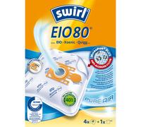 Swirl EIO 80 AirSpace Vacuum Cleaner Bag for EIO Vacuum Cleaner, Highly Absorbent with sealable Holding Plate, 4 Bags + 1 Filter