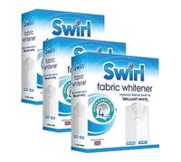 Swirl Fabric Whitener for White Clothes - Clothes Whitener for Washing Machine, Net Curtain Whitener, Colour Run Remover for Whites, Glo White Laundry Whitening Powder Sachets, 3 Pack + Cheeroo Magnet