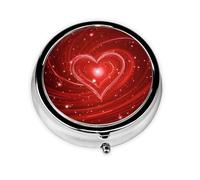 Swirl Heart Small Pill Box 3 Compartment Portable Pill Box for Purse Pocket Galaxy Mini Medicine Organiser for Daily Vitamin Fish Oil Storage
