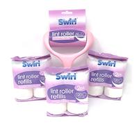 Swirl Lint Roller + 6 Swirl refills. 60 Sheets per roll. Easy to use roller. Removes Pet Hair, Dust, Dirt, Fluff from clothes, upholstery, curtains and car seats.