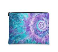 Swirl Makeup Bag, Colorful Tie-Dye Spiral Cosmetic Travel Bags for Women, Portable Small Canvas Zipper Pouch, Festival Gift Skincare Toiletry Bag Organizer, Colorful, 7x9 Inch, Spiral