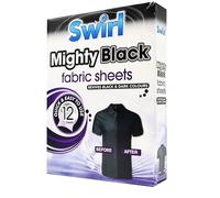 Swirl Mighty Black Fabric Reviver Sheets - 12 Pack Laundry Colour Restorer Sheets for Dark Clothes, Easy to Use in Washing Machine (9)