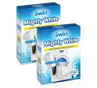 Swirl Mighty White Stain Remover 12 sheets Powerful Laundry Sheets for Brightening Whites and Color Run Prevention (2 Packs) (Mighty White)