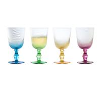 Swirl Multi-Coloured Glasses - Set of 4 glassware collection - Great Gift Idea