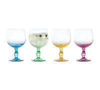 Swirl Multi-Coloured Glasses - Set of 4 glassware collection - Great Gift Idea