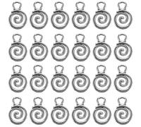 Swirl Pendant 40Pcs Antique Silver Diy Jewelry Charms for Necklace Bracelet Making Craft Accessories
