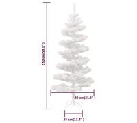 Swirl Pre Lit Christmas Tree with PVC Tips, LED Lights, Stable Pot for Magical Holiday Ambience (150 x 80 cm)