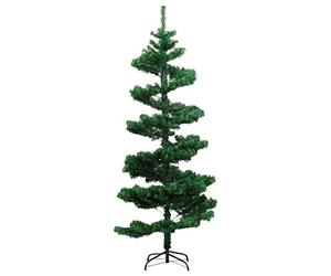 Swirl Pre Lit Christmas Tree with PVC Tips, LED Lights, Stable Pot for Magical Holiday Ambience (150 x 80 cm)
