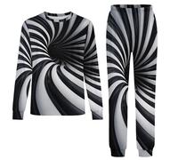 Swirl Pyjamas Set 2 Pieces Sleepwear Nightwear Long Sleeve Pajama Tops Pants Girls Boys 6-7Y