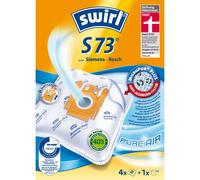 Swirl S73 AirSpace Vacuum Cleaner Bags for Siemens and Bosch Vacuum Cleaners, Absorbent, Lockable Holding Plate, 4 bags + 1 filter