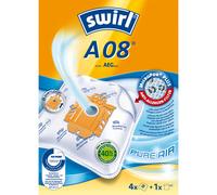 Swirl A 08 MicroPor Plus Vacuum Cleaner Bags for AEG 7300 Vampyr Vacuum Cleaners, Lockable Holding Plate, 4 bags + 1 filters