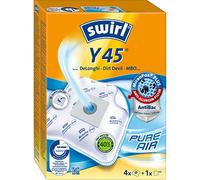 Swirl Y 45 AirSpace Vacuum Cleaner Bags for DeLonghi Vacuum Cleaner, Highly Absorbent, Mounting Plate, 4 Bags + 1 Filter