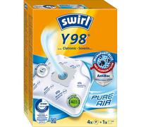 Swirl Y 98 AirSpace Vacuum Cleaner Bags for Dirt Devil Vacuum Cleaners, Highly Absorbent, Mounting Plate, 4 Bags + 1 Filter