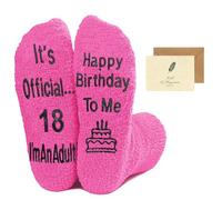 SwirlColor 18th Birthday Socks for Girls, Warm Comfortable Funny Fluffy Socks Creative 18th Birthday Gifts for Girls