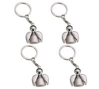 SwirlColor Angel Keyring Keychains Guardian Key Rings for Women Men Girls with Organza Pouch-4pcs