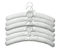 SwirlColor Cotton Padded Coat Hangers, Space Saving, White (6 Pcs)