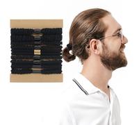 SwirlColor Hair Ties For Men, 10 Pcs 5 Styles Braided Circle Elastic Mens Hair Bands No Damage Crease Breakage Hair Ties for Guys with Long Curly Thick Dense Hair