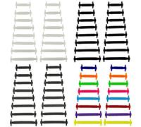 SwirlColor No Tie Shoe Laces Adult, 4 Pairs Elastic Shoe Laces Colored Grey White Black Elastic Laces for Men Women (64pcs)