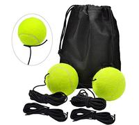 SwirlColor Tennis Ball on Elastic String 2pcs, Tennis Balls for Self Practice, with Spare String Storage Bag