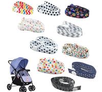 SwirlColor Toy Straps Holder 10pcs Adjustable Stroller Strap Anti Drop Bottle Clip Belt Holders Cartoon Pattern