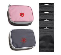 SwirlColor Travel First Aid Kit, 2pcs Portable Mini First Aid Bag Empty First Aid Pouch for Travel Hiking Camping (Mini Size 13x10x4cm), with 4pcs Resealable Storage Bags