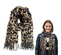 SwirlColor Women's Scarves & Wraps, 180 cm / 70.87 inch Long Warm leopard print scarfs for women Winter Daily