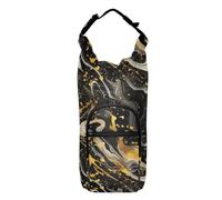 Swirling Black and Gold Marble Patterns Water Bottle Holder for Backpack Easy-to-Carry Water Bottle Insulated Carrier Hiking Water Bottle Backpack,Fits 20 oz, 24 oz, 32 oz,40 oz Bottles